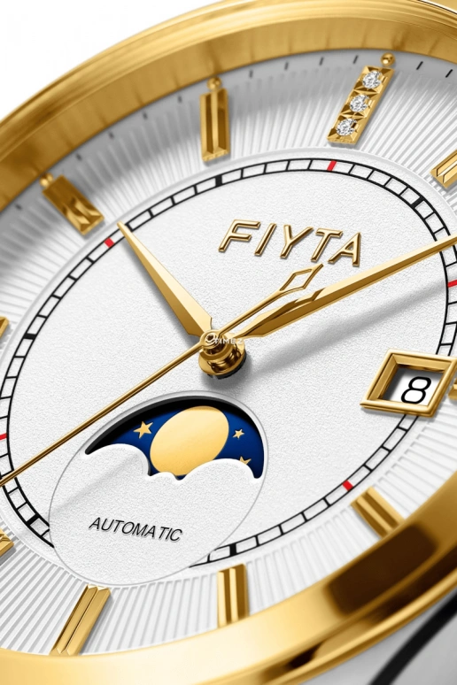FIYTA,Pray 42mm,42mm,Stainless Steel,Silver,Grey,Automatic,Moonphase,Day,GA888000,GA888000.TWT