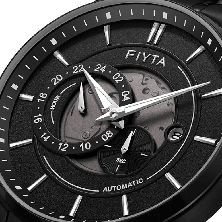 FIYTA,Classic 42mm,42mm,Stainless Steel,Black,Automatic,Day,Sapphire,GA802080,GA802080.BBB