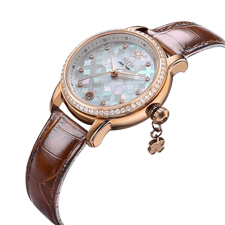 FIYTA,Clover 34.60mm,34.60mm,Rose Gold,White,Automatic,Day,Sapphire,LA862002,LA862002.PWRD
