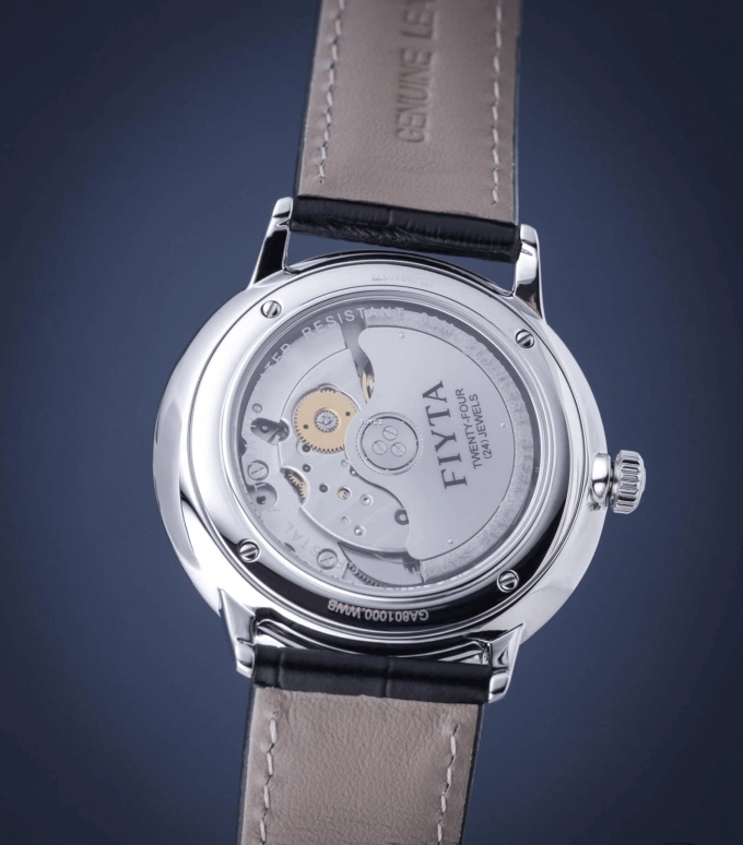 FIYTA,Line 39.80mm,39.80mm,Stainless Steel,White,Automatic,Day,Sapphire,GA801000,GA801000.WWB