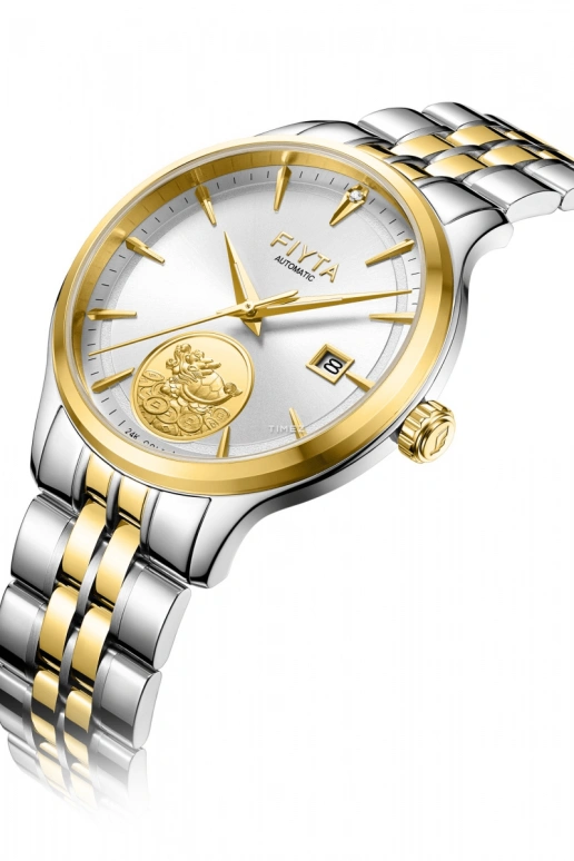 FIYTA,Tempting 40mm,40mm,Stainless Steel,Silver White,Automatic,Day,Sapphire,GA520007,GA520007.TWT