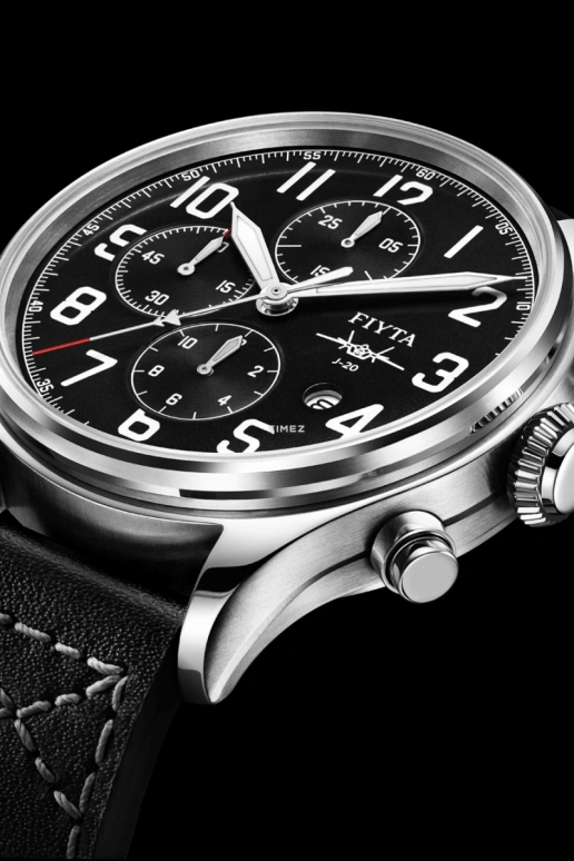FIYTA,Mach 44mm,44mm,Titanium,Black,Automatic,Chronograph,Day,Anti-magnetic,GA881000,GA881000.WBB
