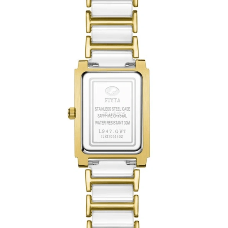 FIYTA,Allure 31.50x22mm,31.50x22mm,Stainless Steel,White,Quartz,Sapphire,Glass,Rectangular,L947,L947.GWT