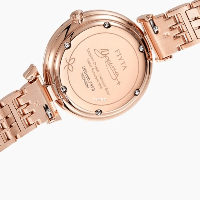 FIYTA,Young+ 32mm,32mm,Stainless Steel,Rose Gold,White,Quartz,Day,Sapphire,DL851002,DL851002.PWP