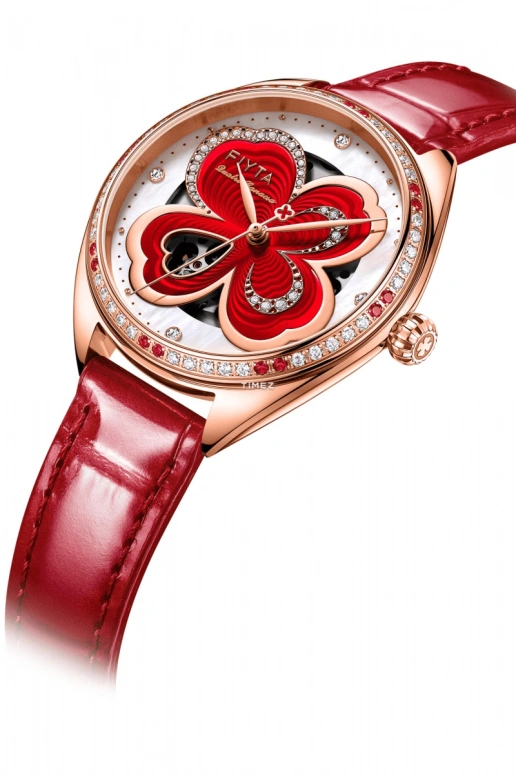 FIYTA,Clover 33mm,33mm,Stainless Steel,White,Red,Automatic,Sapphire,Round,LA862032,LA862032.PRRS