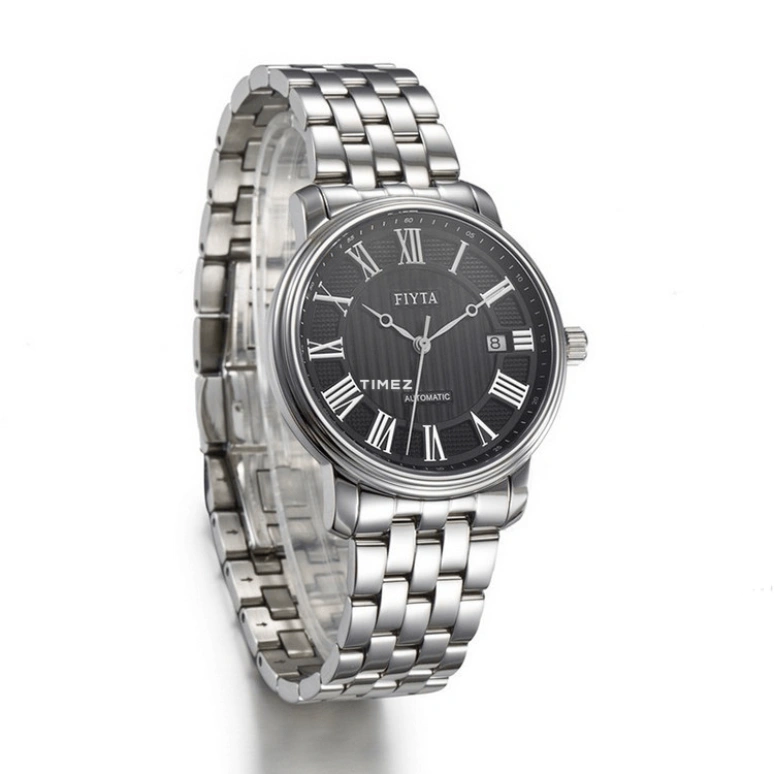 FIYTA,Classic 39mm,39mm,Stainless Steel,Black,Automatic,Day,Sapphire,GA8512,GA8512.WBW
