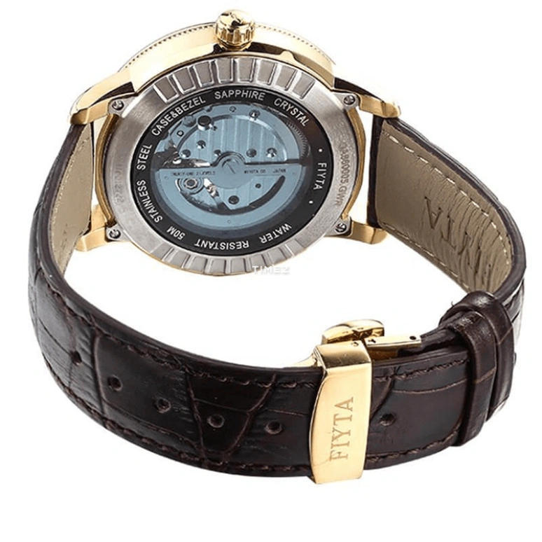 FIYTA,Photographer 42mm,42mm,Stainless Steel,Silver,Automatic,Power Reserve Indicator,Sapphire,Crystal Glass,GA860005,GA860005.GWR