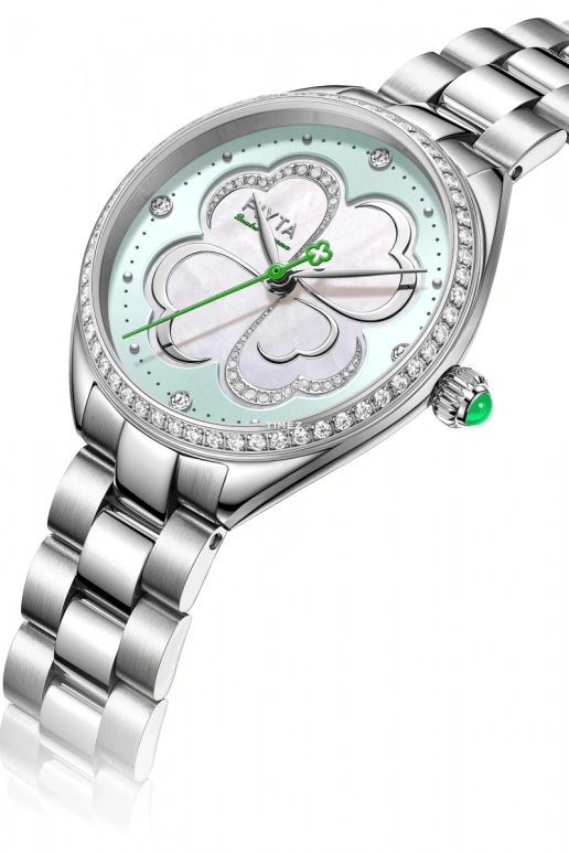 FIYTA,Clover 28mm,28mm,Stainless Steel,Green,Quartz,Sapphire,Round,L862035,L862035.WNWD