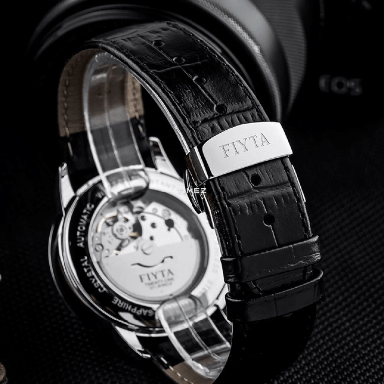 FIYTA,Kanon 40mm,40mm,Stainless Steel,Silver,Grey,Automatic,Day,Sapphire,GA802059,GA802059.WWB