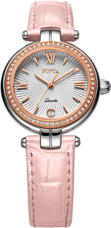 FIYTA,Heartouching 32mm,32mm,Stainless Steel,Rose Gold,White,Quartz,Day,Sapphire,L586,L586.MWSD