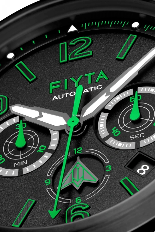FIYTA,Mach 43mm,43mm,Titanium,Black,Automatic,Chronograph,Day,Flyback,Retrograde,Sapphire,Round,GA881011,GA881011.BBB