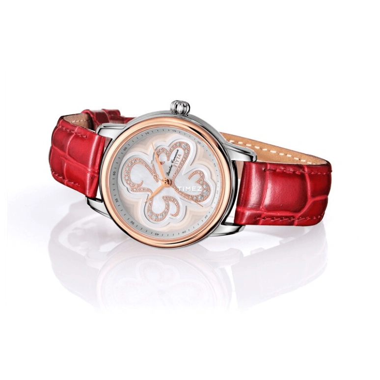 FIYTA,Clover 34.60mm,34.60mm,Stainless Steel,Rose Gold,White,Automatic,Sapphire,Round,DLA0566,DLA0566.MWR