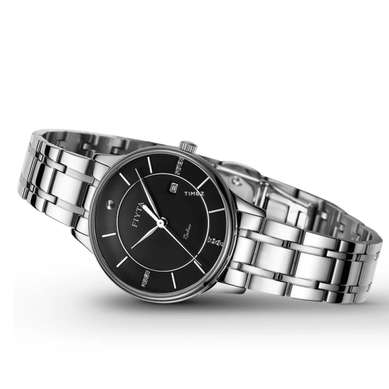 FIYTA,Joyart 25mm,25mm,Stainless Steel,Black,Quartz,Crystal Glass,Sapphire,Round,L800012,L800012.WBW