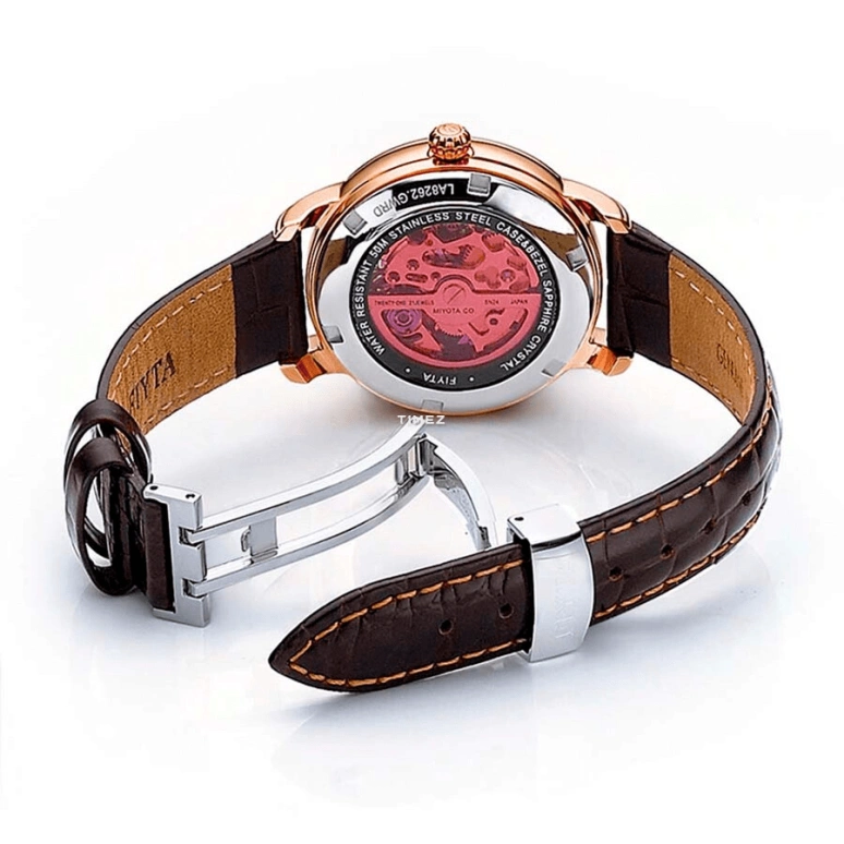 FIYTA,Clover 34.60mm,34.60mm,Rose Gold,White,Automatic,Sapphire,Round,LA8262,LA8262.GWRD