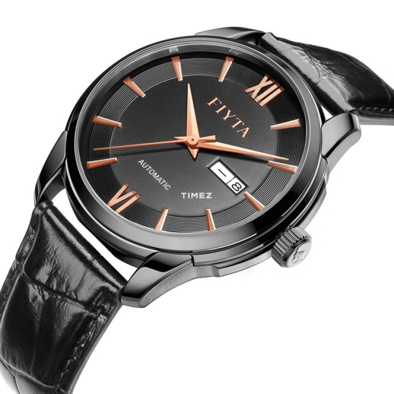 FIYTA,Classic 42mm,42mm,Stainless Steel,Black,Automatic,Date,Day,GA802071,GA802071.BSB