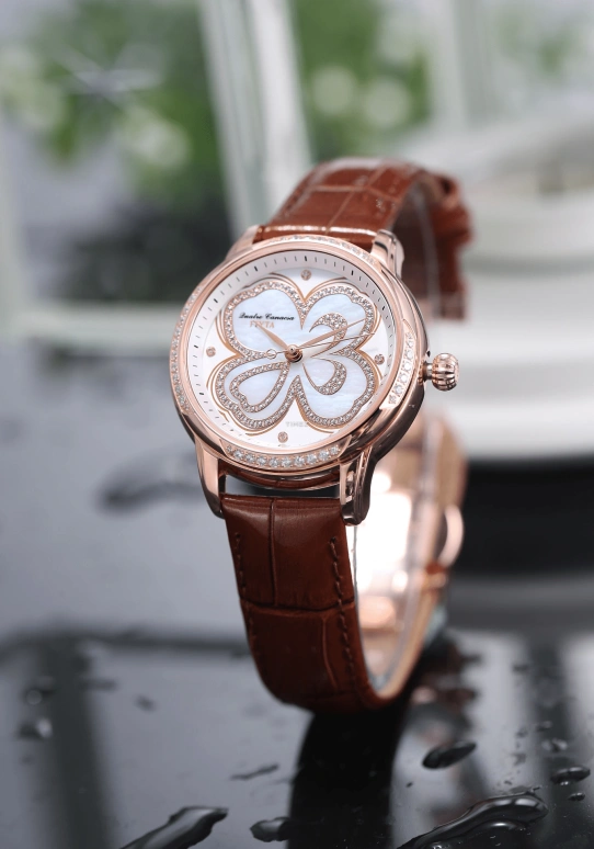 FIYTA,Clover 34.60mm,34.60mm,Stainless Steel,Rose Gold,White,Automatic,Sapphire,Round,LA8562,LA8562.PWRD