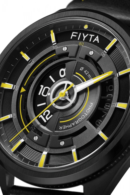 FIYTA,Photographer 42mm,42mm,Stainless Steel,Black,Automatic,Day,Sapphire,GA860023,GA860023.BBB