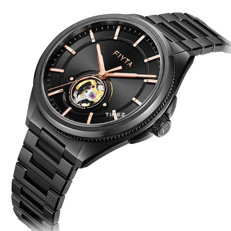 FIYTA,Photographer 42mm,42mm,Stainless Steel,Black,Automatic,Sapphire,Crystal Glass,Round,GA860020,GA860020.BBB