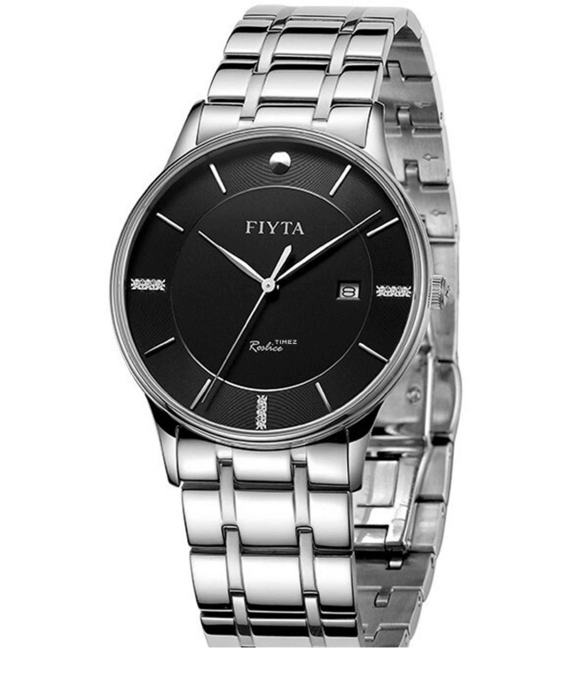 FIYTA,Joyart 38mm,38mm,Stainless Steel,Black,Quartz,Day,Round,G800012,G800012.WBW