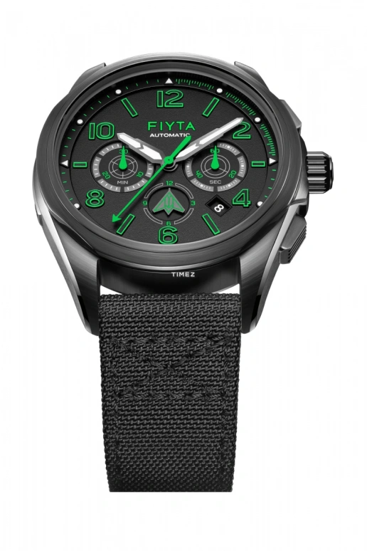 FIYTA,Mach 43mm,43mm,Titanium,Black,Automatic,Chronograph,Day,Flyback,Retrograde,Sapphire,Round,GA881011,GA881011.BBB