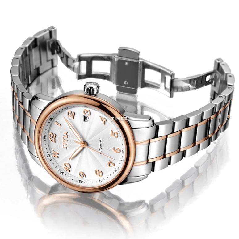 FIYTA,Photographer 40mm,40mm,Stainless Steel,Rose Gold,White,Automatic,Day,Sapphire,GA8340,GA8340.MWM