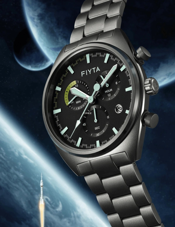 FIYTA,Aeronuatics 40.50mm,40.50mm,Stainless Steel,Black,Quartz,Chronograph,Day,G880019,G880019.QBQ