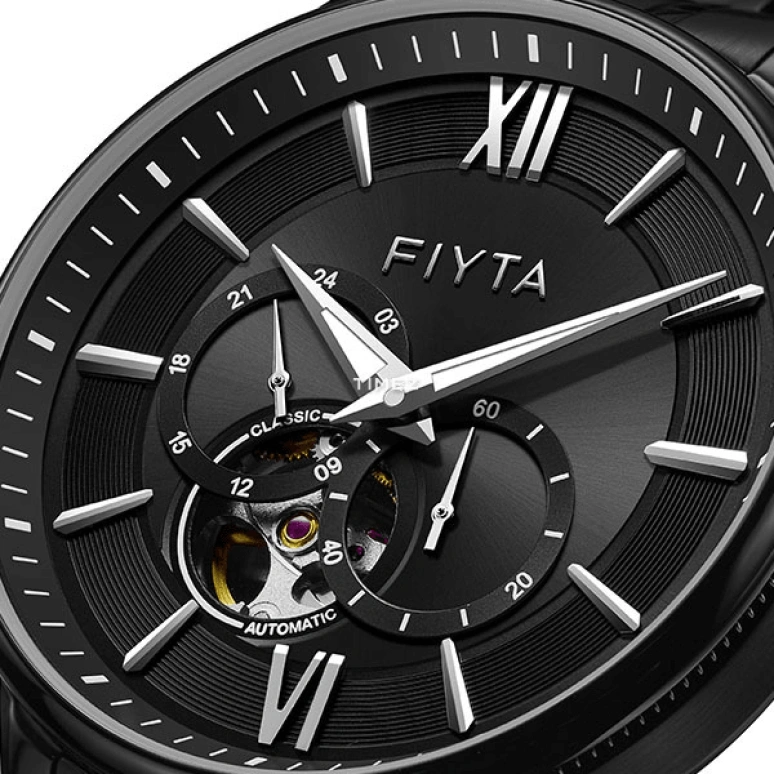 FIYTA,Photographer 42mm,42mm,Stainless Steel,Black,Automatic,Sapphire,Crystal Glass,Round,GA802079,GA802079.BBB