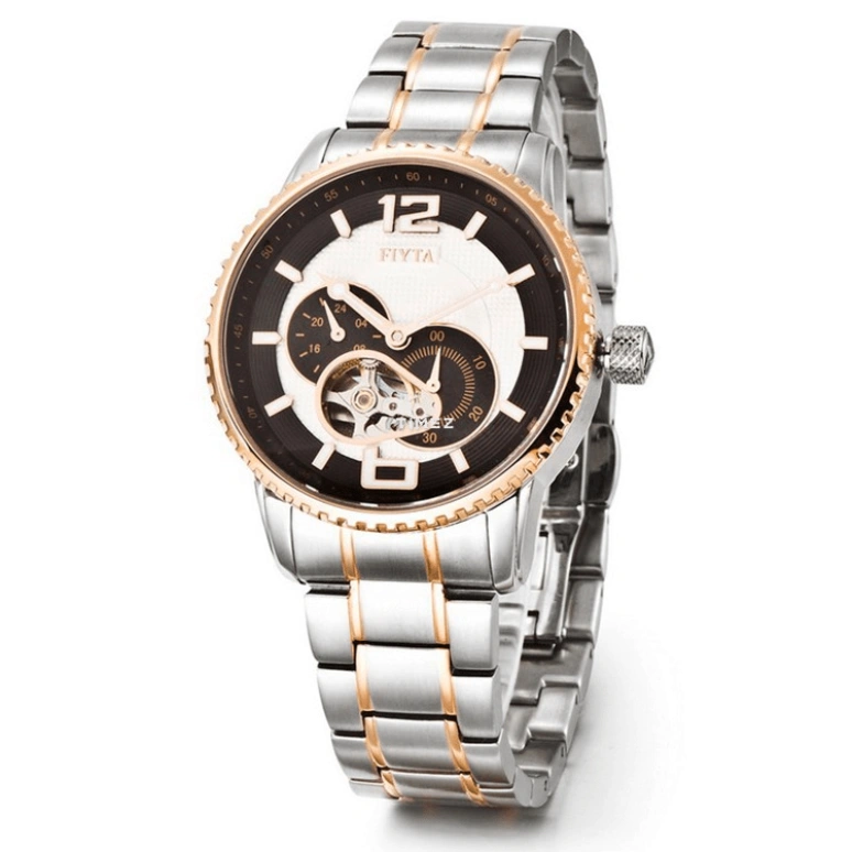 FIYTA,Photographer 40mm,40mm,Stainless Steel,Rose Gold,Black,Automatic,Sapphire,Round,GA8246,GA8246.TCT
