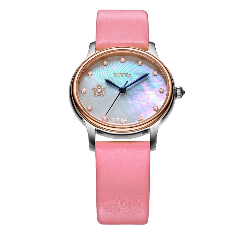 FIYTA,IF 29.50x32.50mm,29.50x32.50mm,Stainless Steel,Rose Gold,White,Quartz,Sapphire,Glass,Oval,DL1573,DL1573.MW
