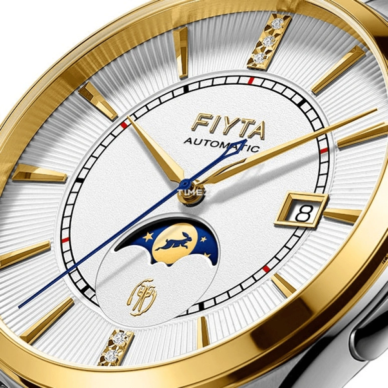 FIYTA,Pray 42mm,42mm,Stainless Steel,White,Automatic,Moonphase,Day,GA888003,GA888003.TWT