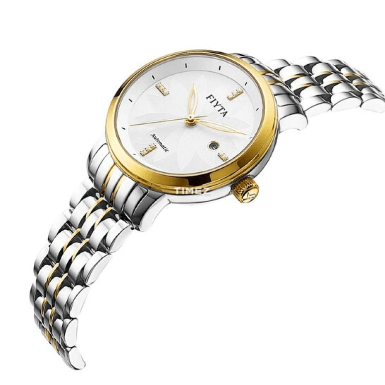 FIYTA,Floriography 30.10mm,30.10mm,Stainless Steel,Silver,Automatic,Day,Sapphire,LA802010,LA802010.TWT