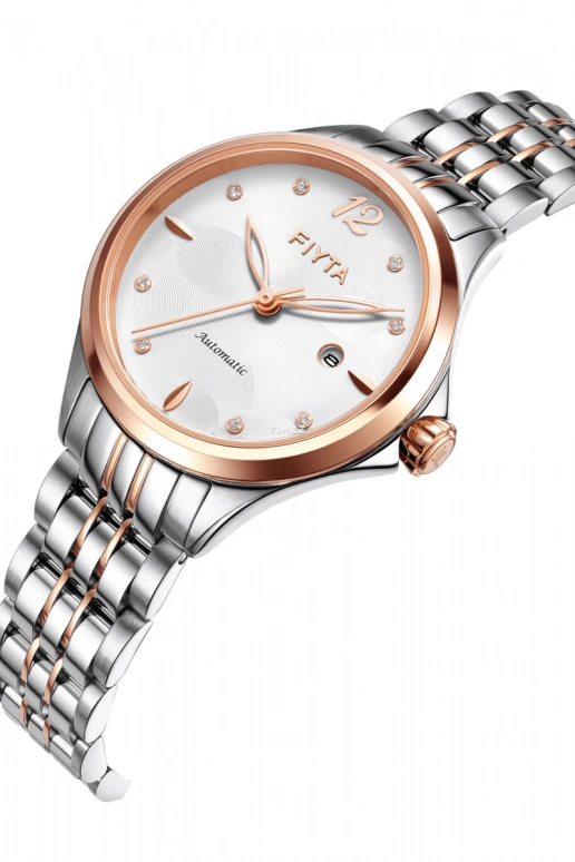 FIYTA,Floriography 30.50mm,30.50mm,Stainless Steel,Silver White,Automatic,Day,Sapphire,LA805005,LA805005.MWM