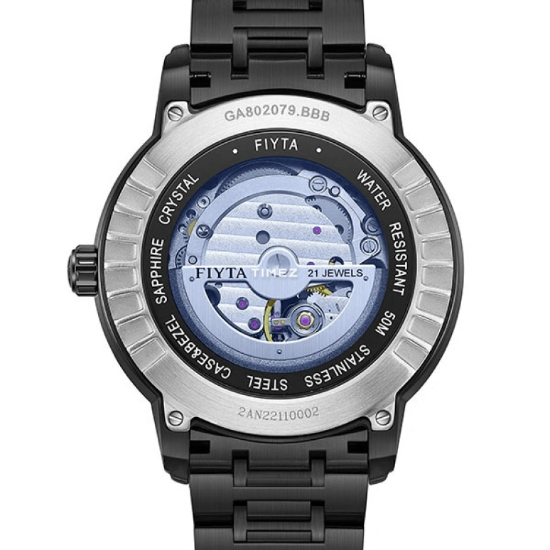 FIYTA,Photographer 42mm,42mm,Stainless Steel,Black,Automatic,Sapphire,Crystal Glass,Round,GA802079,GA802079.BBB