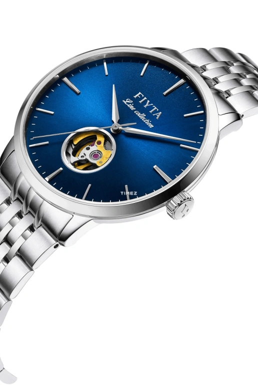 FIYTA,Line 39.80mm,39.80mm,Stainless Steel,Blue,Automatic,Sapphire,Round,GA801005,GA801005.WLW