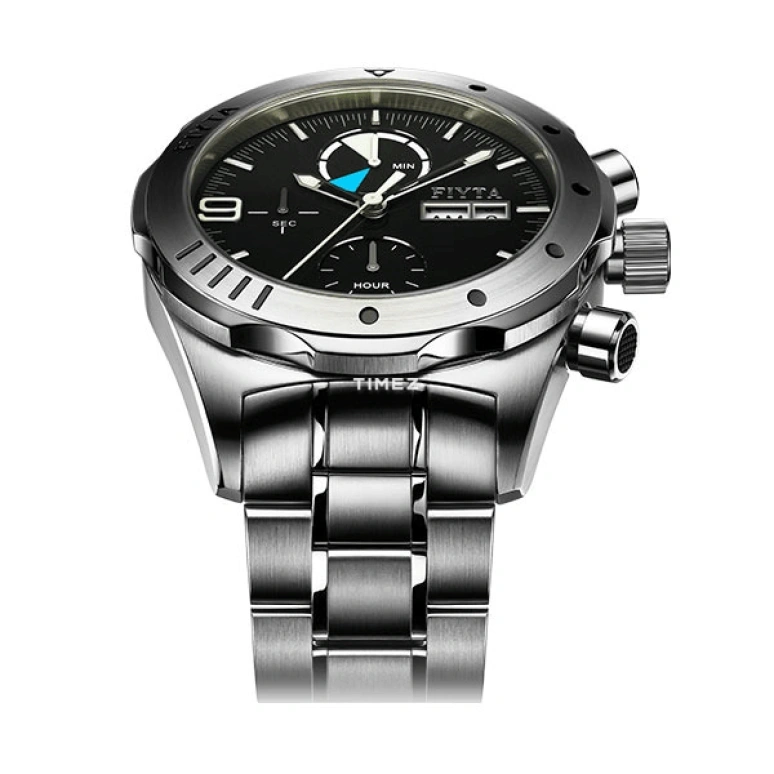 FIYTA,Aeronuatics 44mm,44mm,Stainless Steel,Black,Automatic,Chronograph,Date,Day,GA8596,GA8596.WBW
