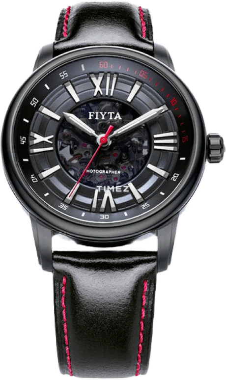 FIYTA,Photographer 40mm,40mm,Stainless Steel,Black,Automatic,Sapphire,Crystal Glass,Round,GA8380,GA8380.BBB