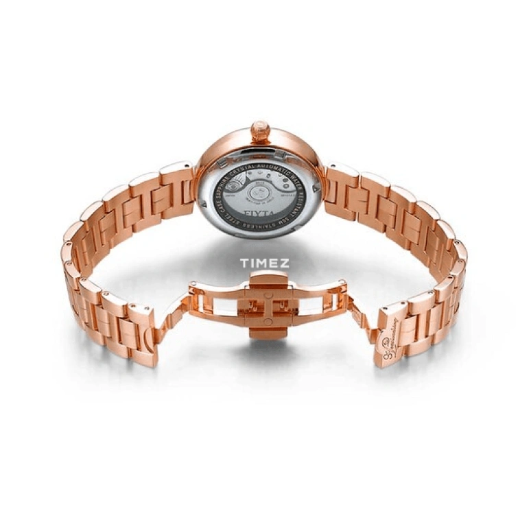 FIYTA,Heartouching 32mm,32mm,Stainless Steel,Rose Gold,White,Automatic,Day,Sapphire,LA869006,LA869006.PWPH