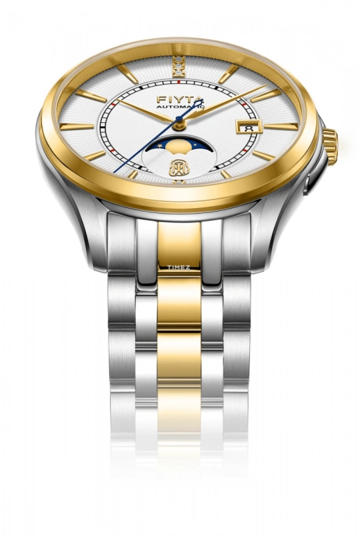 FIYTA,Pray 42mm,42mm,Stainless Steel,White,Automatic,Moonphase,Day,GA888002,GA888002.TWT