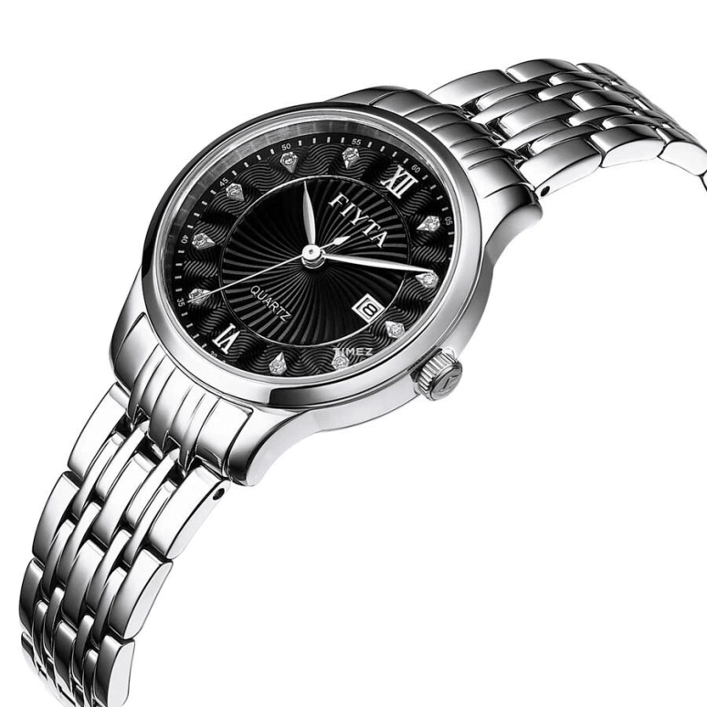 FIYTA,Classic 32mm,32mm,Stainless Steel,Black,Quartz,Day,Sapphire,L802030,L802030.WBW