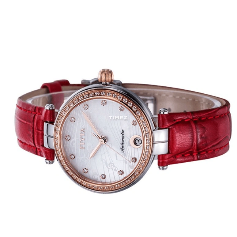 FIYTA,Heartouching 32mm,32mm,Stainless Steel,Rose Gold,White,Automatic,Day,Sapphire,LA869005,LA869005.MWRD