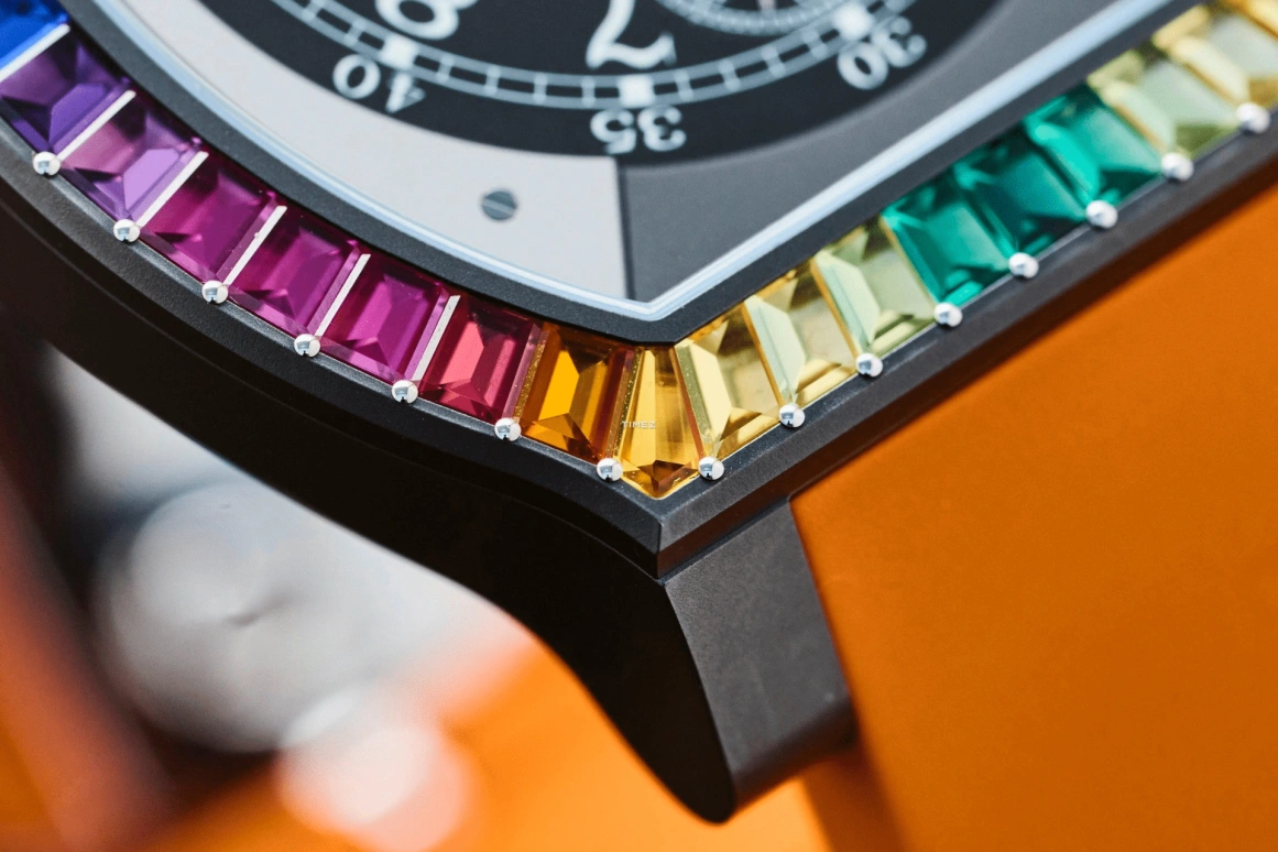 FP Journe,ELEGANTE 48x40mm,48x40mm,Titanium,Black,Quartz,Sapphire,Tonneau,1210 Ginos Dream tit orange