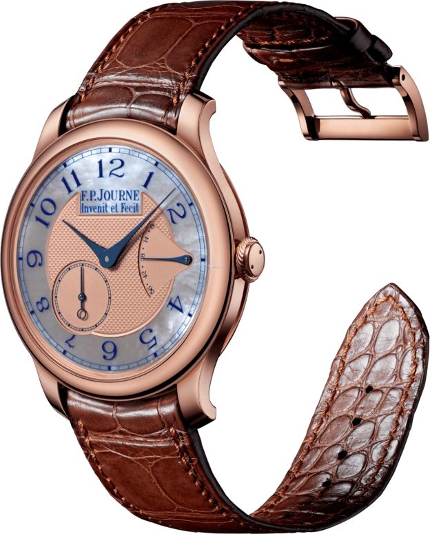 FP Journe,BOUTIQUE 40mm,40mm,Rose Gold,khaki,Silver,Handwound,Power Reserve Indicator,Sapphire,Crystal Glass,1304 Coll Pieces Nacre Rouge 1 G