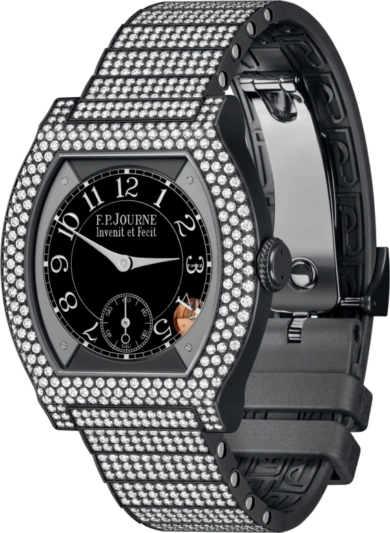 FP Journe,ELEGANTE 40x35mm,40x35mm,Titanium,Black,Quartz,Sapphire,Crystal Glass,Tonneau,1210 EL Titalyt 12 Rangs