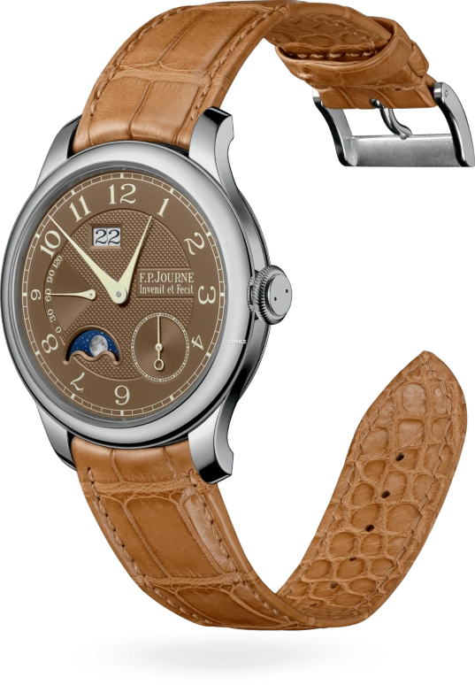 FP Journe,CLASSIQUE 40mm,40mm,Platinum,Brown,Automatic,Moonphase,Power Reserve Indicator,Big Date,1300,1300.3 AL2 Havana PT CUIR F