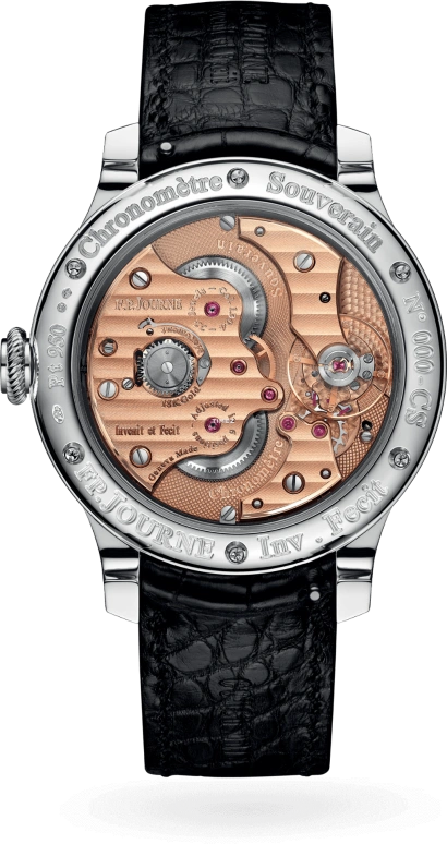 FP Journe,CLASSIQUE 40mm,40mm,Platinum,Grey,Handwound,Constant Force Mechanism,Sapphire,Crystal Glass,1304 Co Souveraine Cuir Gris G