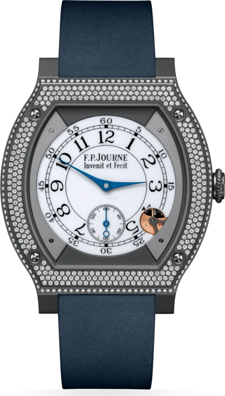 FP Journe,ELEGANTE 48x40mm,48x40mm,Titanium Gold,White,Quartz,Sapphire,Crystal Glass,Tonneau,1210 ELH Titalyt CTC Sertie Blanc FB Collection 0