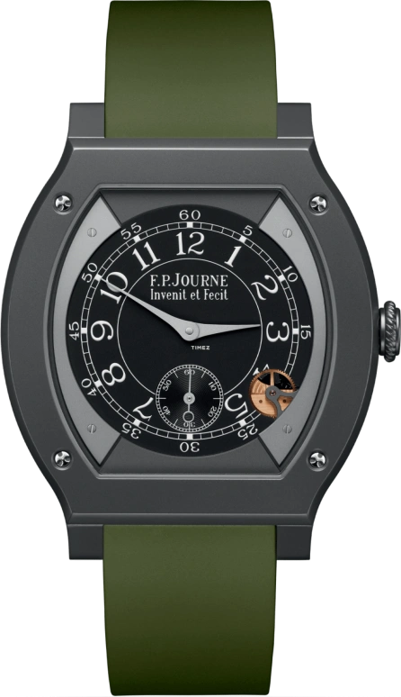FP Journe,ELEGANTE 48x40mm,48x40mm,Titanium,Black,Quartz,Sapphire,Crystal Glass,Tonneau,1210 ELH Titalyt Cadran Noir CTC Blanc FB 2023