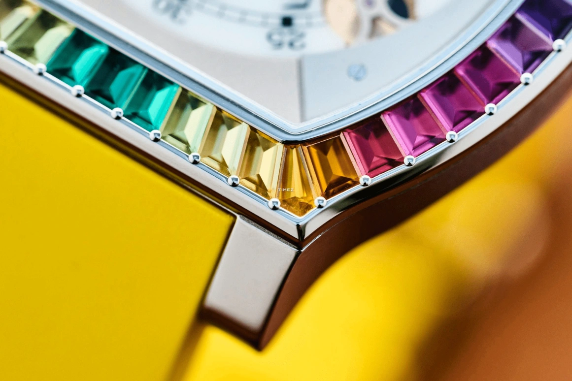 FP Journe,ELEGANTE 48x40mm,48x40mm,Titanium,White,Grey,Quartz,Sapphire,Tonneau,1210 Ginos Dream Yellow