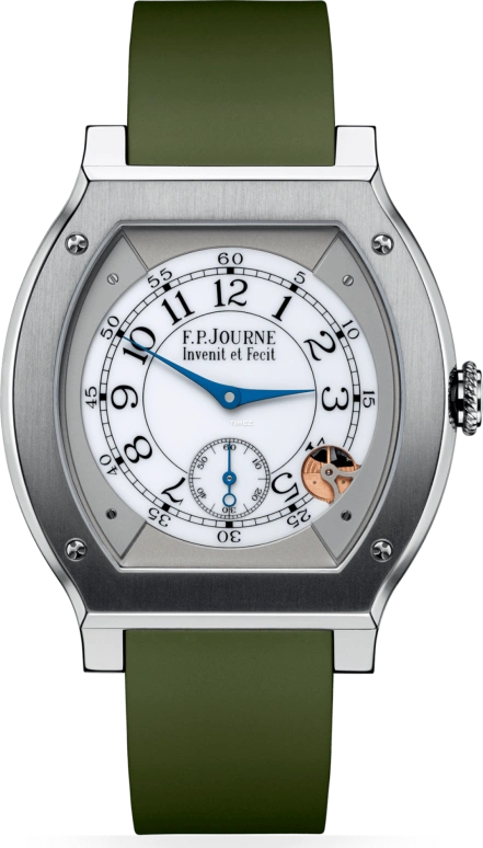 FP Journe,ELEGANTE 48x40mm,48x40mm,Titanium,White,Quartz,Sapphire,Crystal Glass,Tonneau,1210 EL TIT CTC Blanc FB Collection