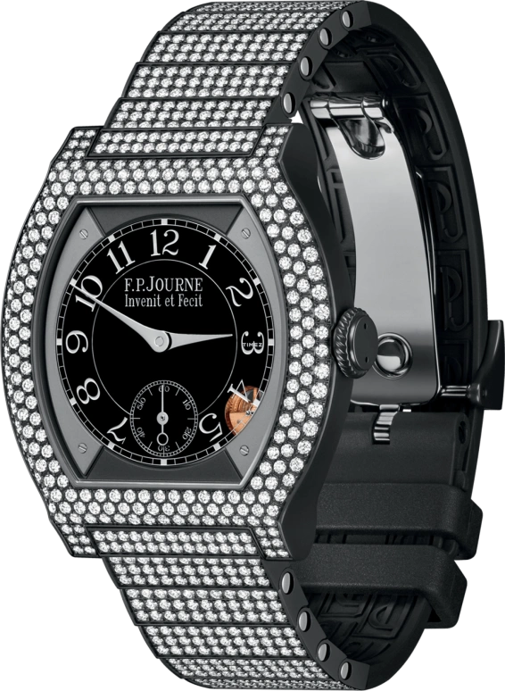 FP Journe,ELEGANTE 40x35mm,40x35mm,Titanium,Black,Quartz,Sapphire,Crystal Glass,Tonneau,1210 EL Titalyt 12 Rangs